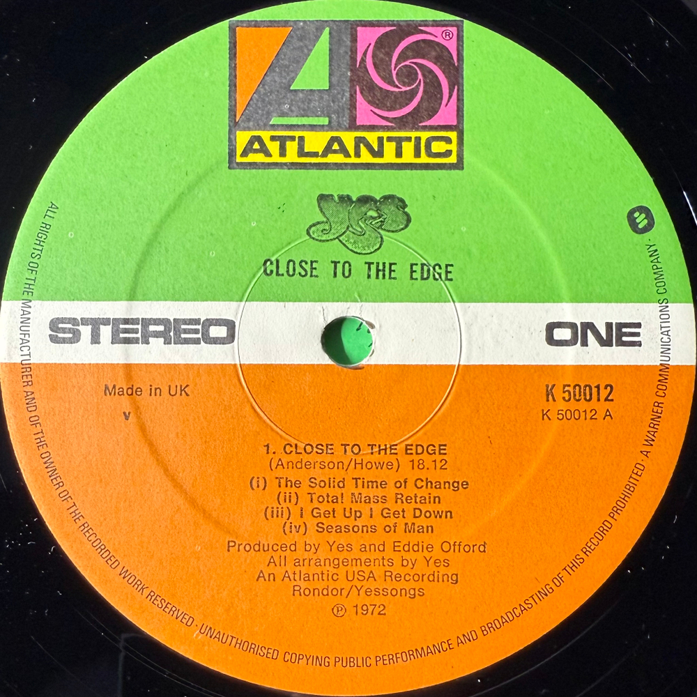 Yes ‎– Close To The Edge (Англия 1975г.)