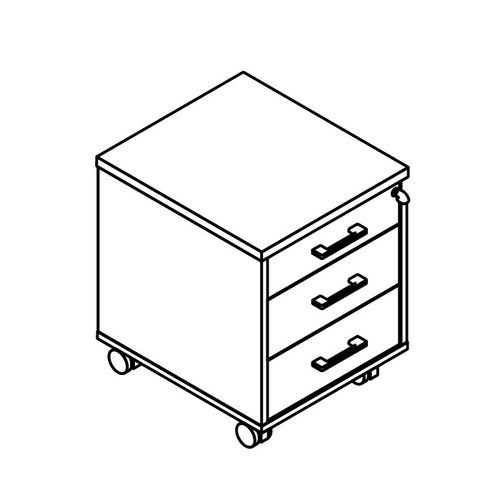 Тумба мобильная с ручками (центральный замок)