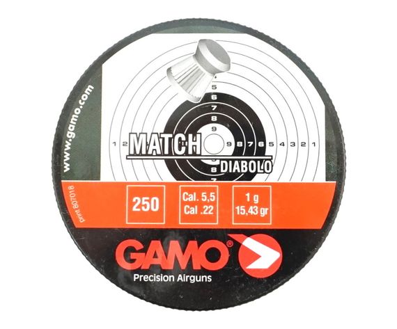 Пули Gamo Match 5,5 мм, 1,0 г (250 штук)