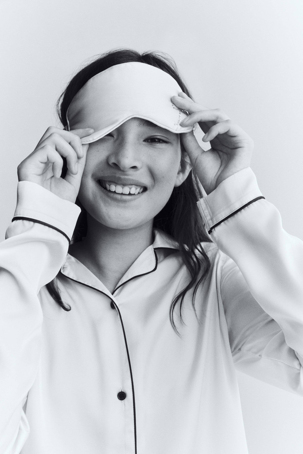 H&M Атласный пижамный комплект, светло-розовый