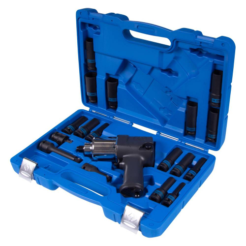 Гайковерт пневматический ударный 1/2", 881 Нм, с комплектом головок, 19 предметов KING TONY 44108AMP