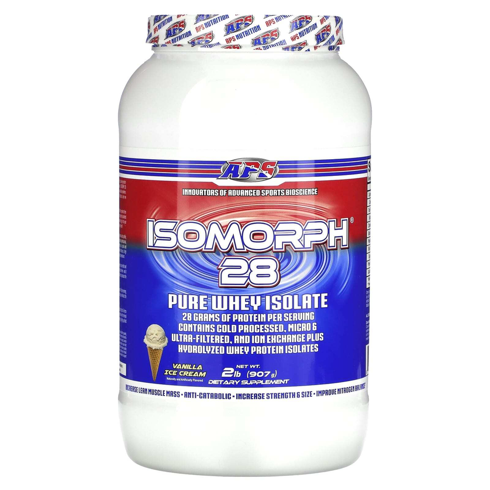 APS, Isomorph 28, чистый изолят сыворотки, ванильное мороженое, 907 г (2 фунта)