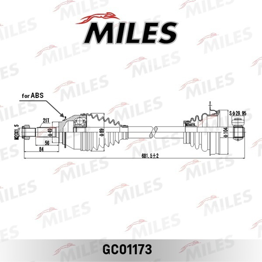 Привод передний левый RENAULT LOGAN 2004-2009