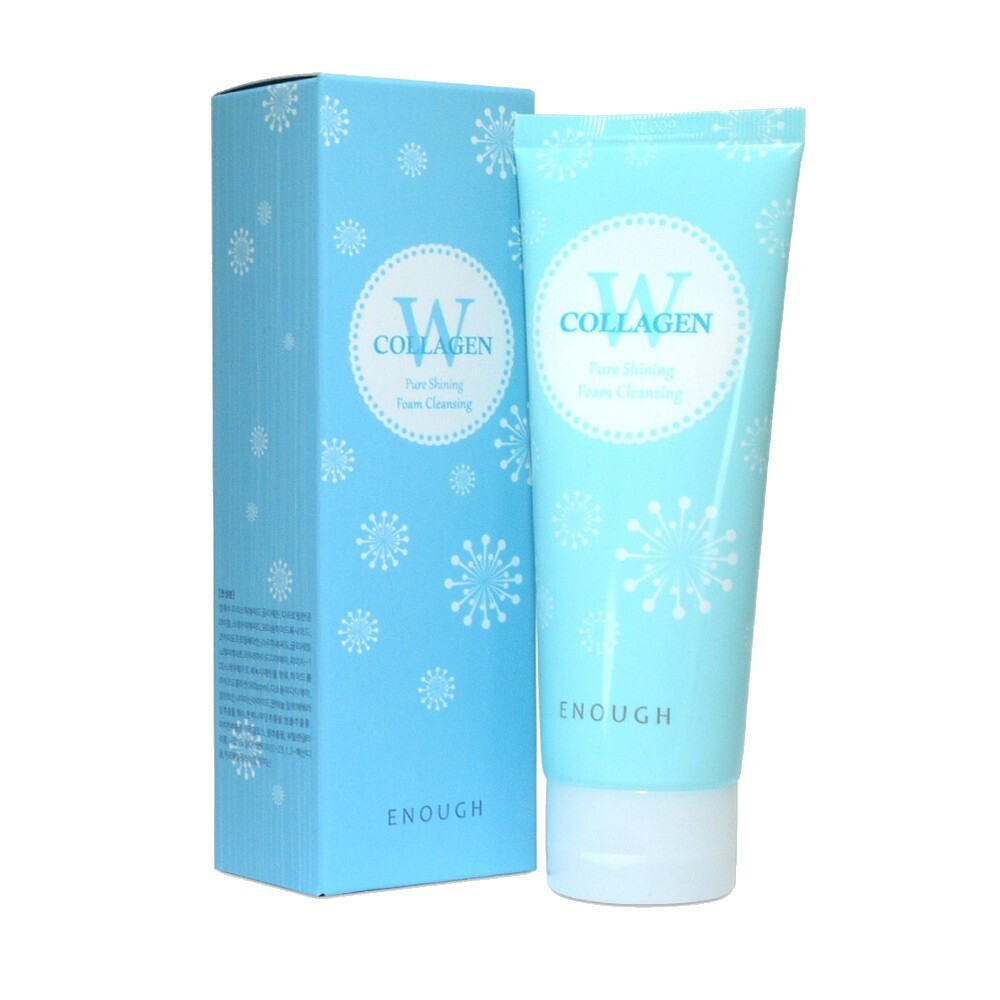 Enough Пенка для умывания лица с морским коллагеном для всех типов кожи Корея W Collagen Pure Shining Foam Cleansing, 100 мл