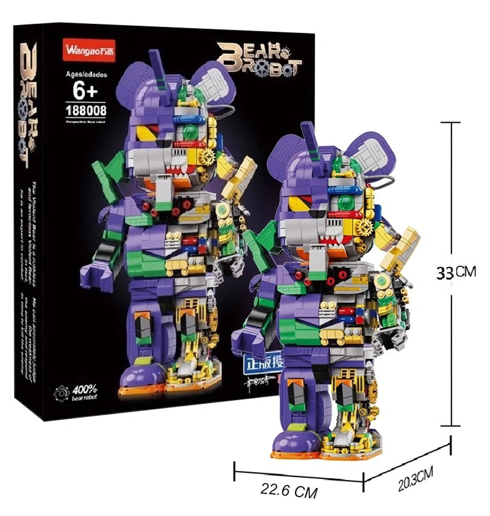 Конструктор Wangao 188008. EVA Bear Robot Building Block, 1000 деталей