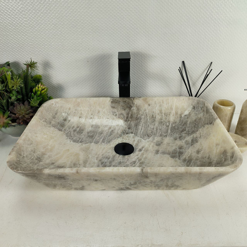 Раковина из оникса Rectangle Big Grey EO-64624 60*40*13 0203
