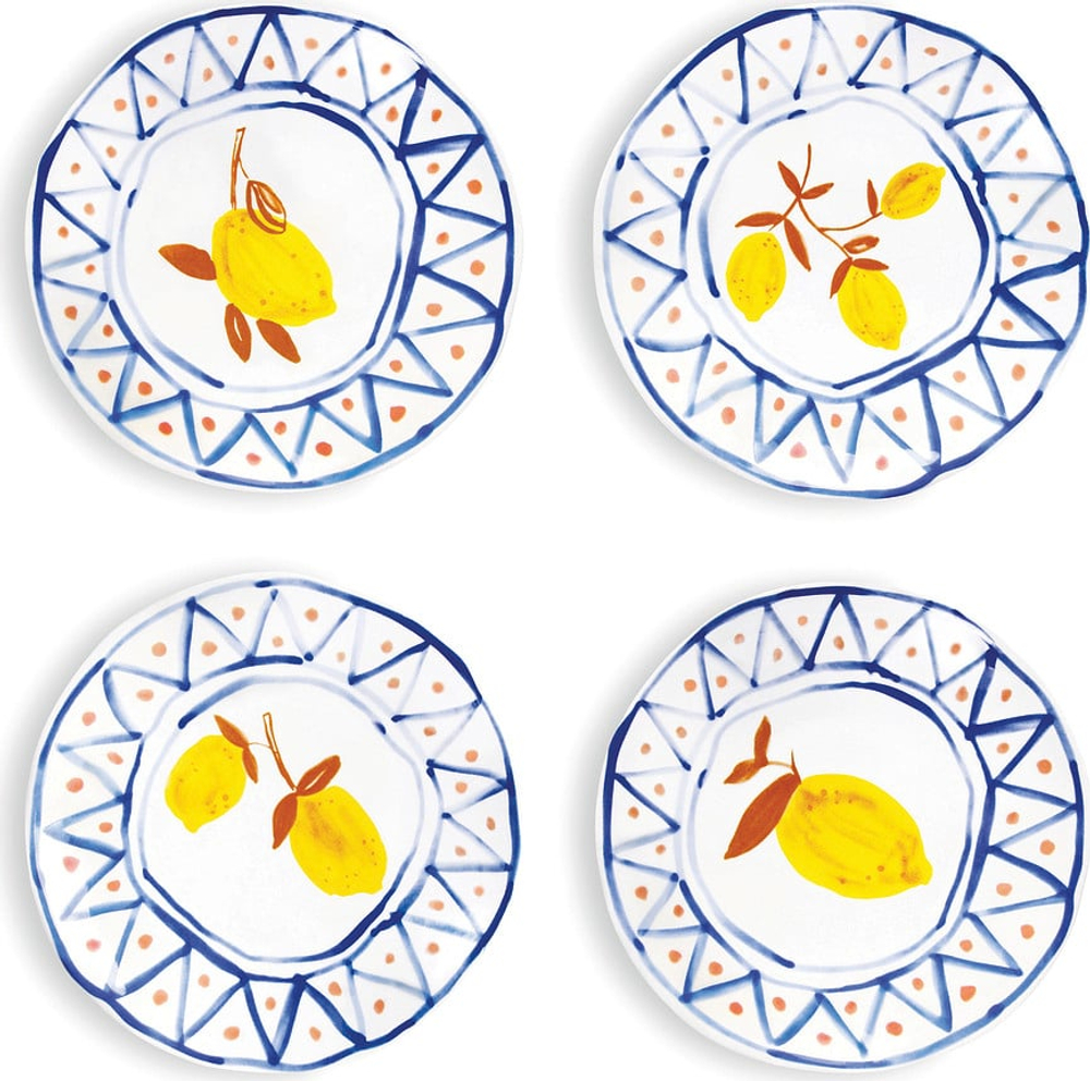 Набор десертных тарелок &K Amsterdam Lemon Moroccan, 4 предмета, каменная керамика, 16 см, разноцветные
