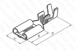 Клемма "мама" луженая колодочная, серия 9,5 мм под провод от 4,0 до 6,0 мм кв 10шт