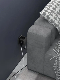 Разветвитель для розетки ФОТОН четверник куб 16А, черный