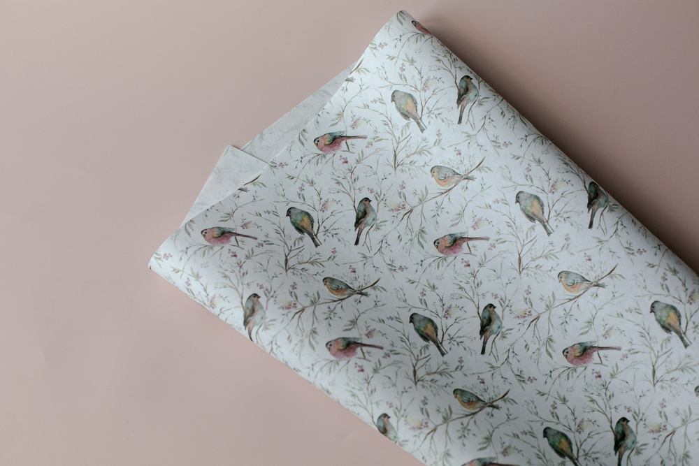 Бум-55 бумага (43х64 см) Птицы.Весна (цена за упаковку 20 листов)