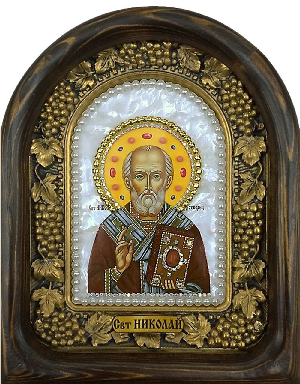 Икона Николай Чудотворец бисер
