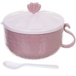 Ланч-бокс пластиковый «SEGRETO» с ложкой 16,5*10см пыльная роза