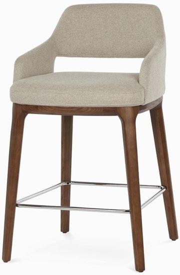 Полубарный стул Lord деревянный каркас и бежевая ткань сиденья