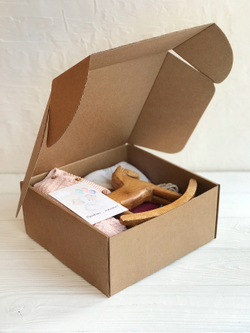 Коробка 22 х 22 х 10 см, бурая, Коробки для подарочных наборов, коробки для подарочных боксов, квадратные коробки, бьюти боксы, подарочный бокс, беби бокс