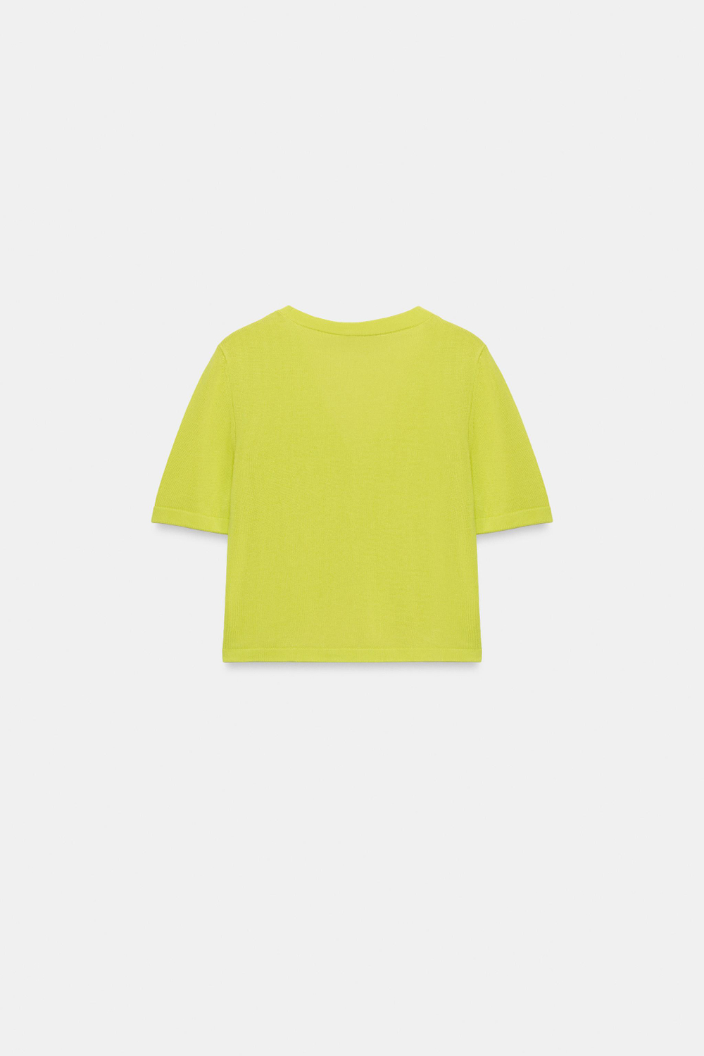ZARA КОРОТКИЙ КАРДИГАН С V-ОБРАЗНЫМ ВЫРЕЗОМ, СВЕТЛО-ЛАЙМОВЫЙ