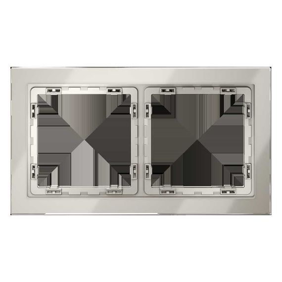 Рамка стеклянная Voltum S70 на 2 поста, (кашемир, стекло) VLS110203