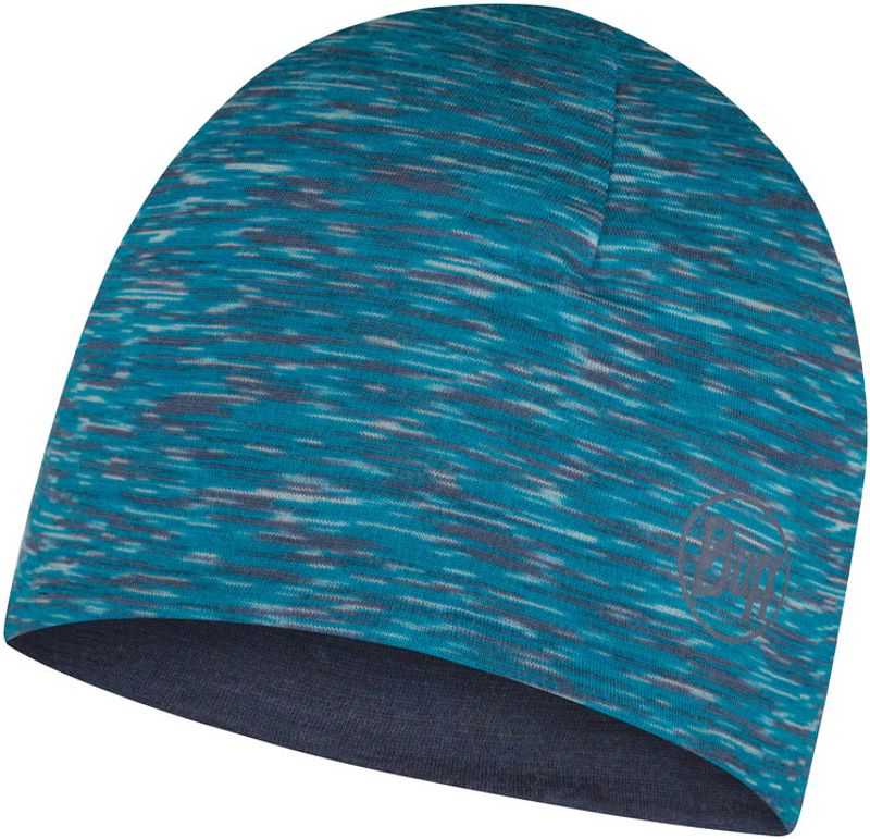 Тонкая шерстяная шапка детская Buff Hat Wool Iightweight Reversible Denim - Ice Multi Stripes Фото 1