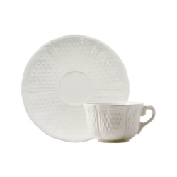 Чашка чайная с блюдцем Gien Pont Aux Choux White (170 мл)