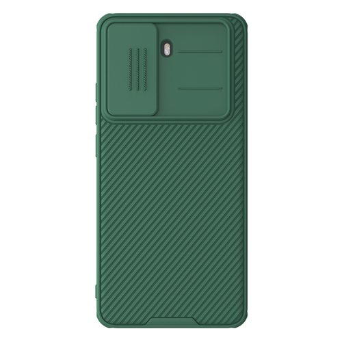 Чехол зеленого цвета (Dark Green) с защитной шторкой для камеры от Nillkin на Xiaomi Poco X7 Pro, серия CamShield Pro Case