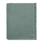 Покрывало вафельное из хлопка цвета шалфея из коллекции essential, 180х250 см