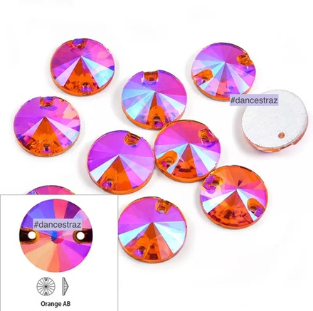 Стразы пришивные, Rivoli, Orange AB, A3-P50, 16mm, (32 ea/pkg), (F2)