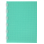 Тетрадь 96л., А4, клетка, Alingar, гребень, блок офсет, цветной пластик, "Бирюзовый"