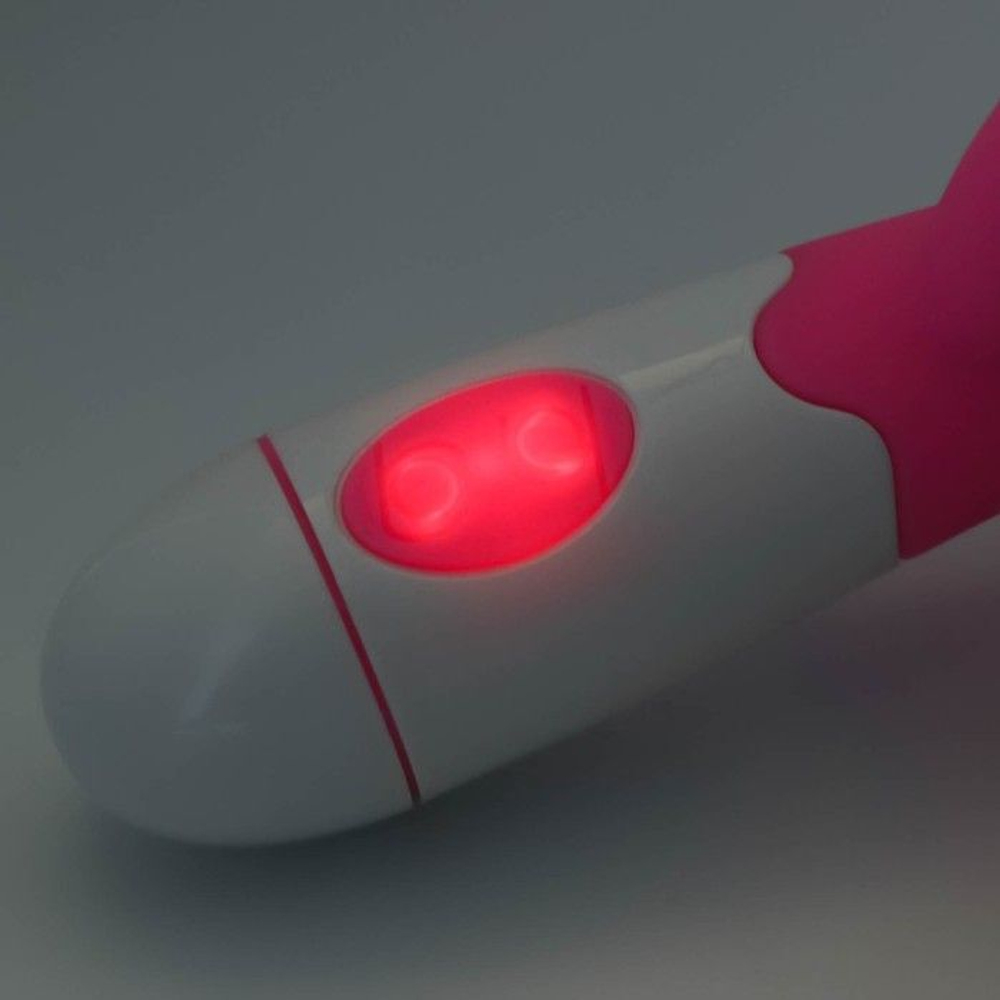 Розовый вибратор с клиторальным стимулятором и 30 режимами вибрации - 19,4 см. (Цвет: розовый)