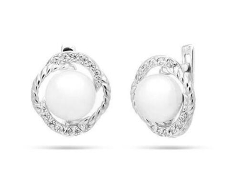 Серьги из серебра с жемчугом