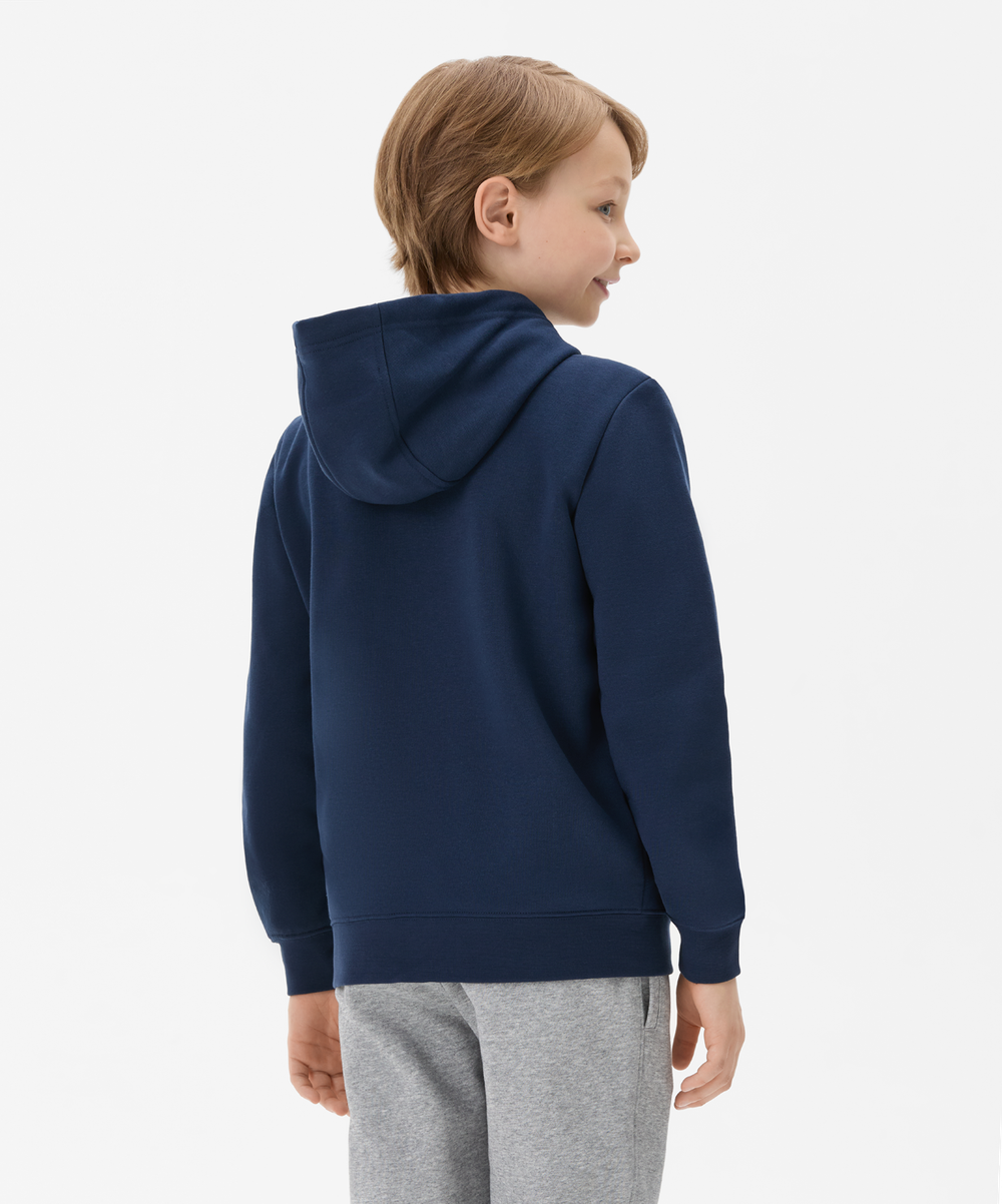 Флисовое худи на молнии ESSENTIAL Cotton Fleece FZ Hoodie, темно-синий, детский