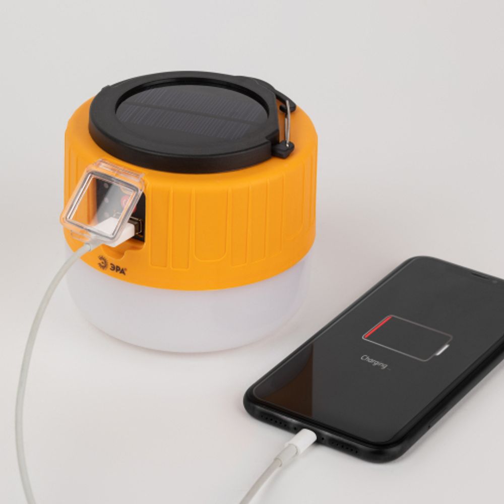 Фонарь кемпинговый светодиодный ЭРА KA-601 Пегас аккумуляторный, на солнечной батарее + дистанционный пульт