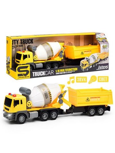 Игровая машина Бетономешалка с прицепом (JS151)