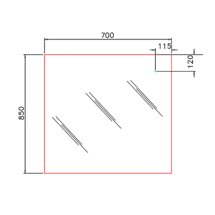 Зеркало Novello 70x85 см, полир. рамка E301