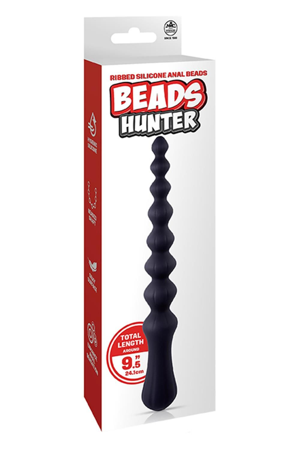 Черная анальная цепочка Beads Hunter - 24,1 см. (Цвет: черный)