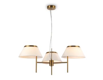 Подвесная люстра с абажурами 3*E14 LH72471/3 BS/WH латунь/белый High Light Classic Ambrella