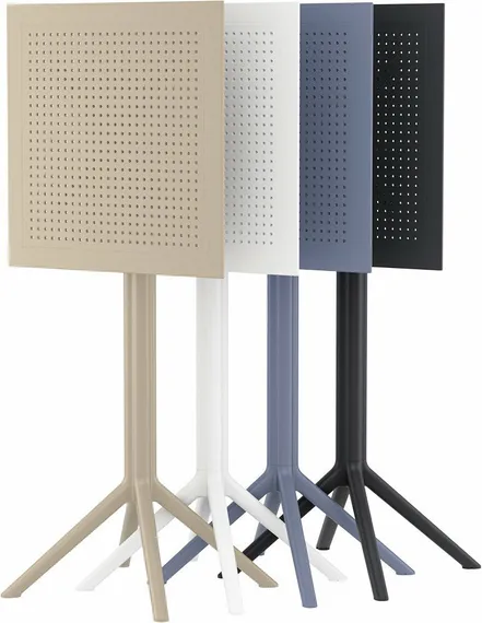 Стол пластиковый барный складной Sky Folding 60х60 бежевый