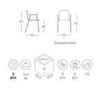 Кресло пластиковое Scab Design Alice, хром, лен