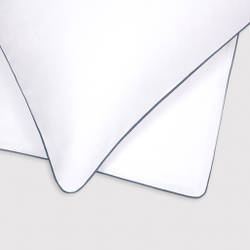 Постельное белье 2 спальное евро макси Сlaire&Caroll Lune белое с зеленым кантом