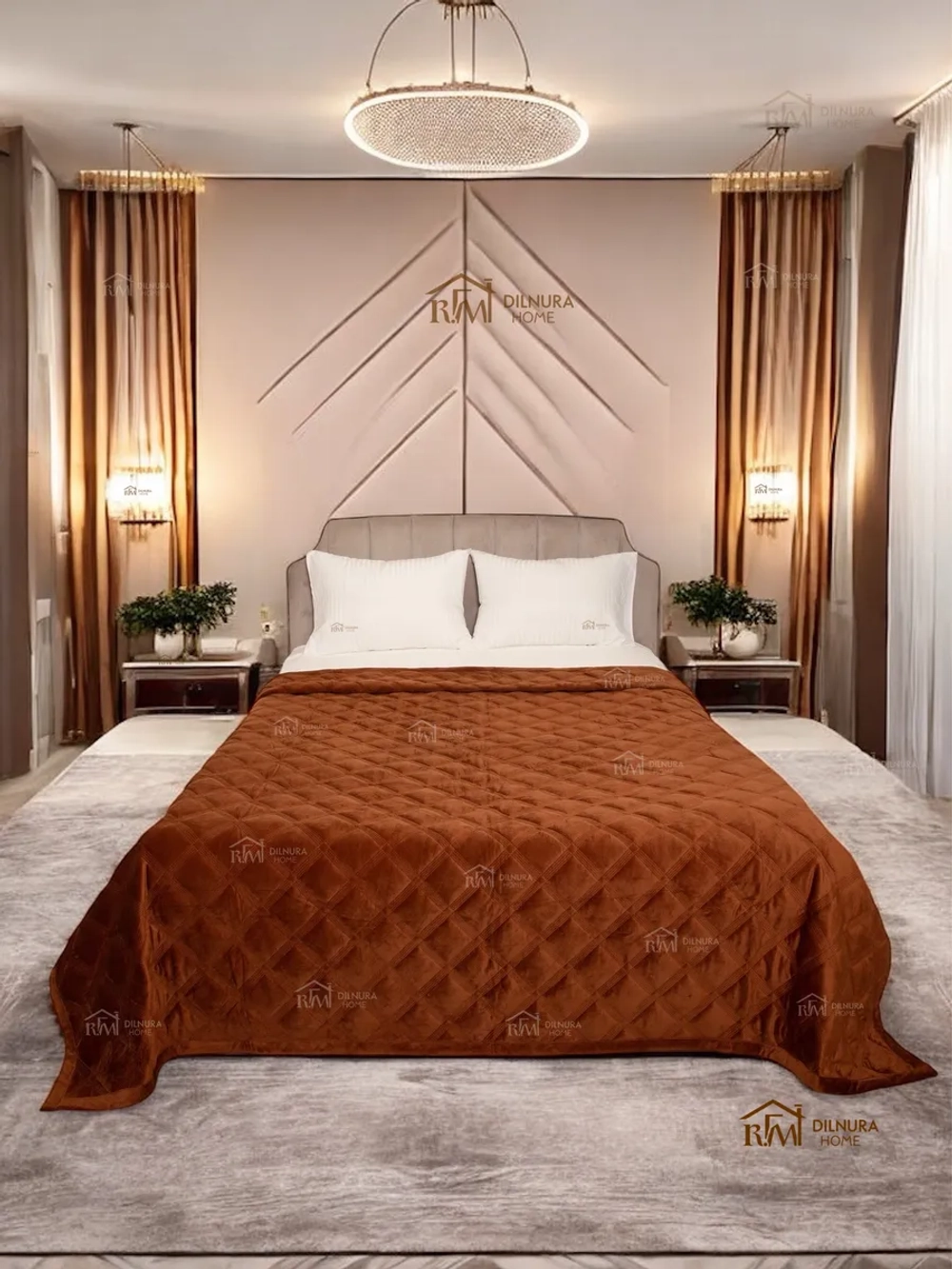 Покрывало 220х240 стеганое для кровати и дивана