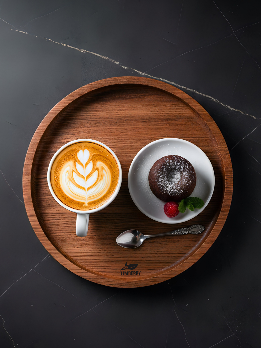 Поднос деревянный круглый 25 см