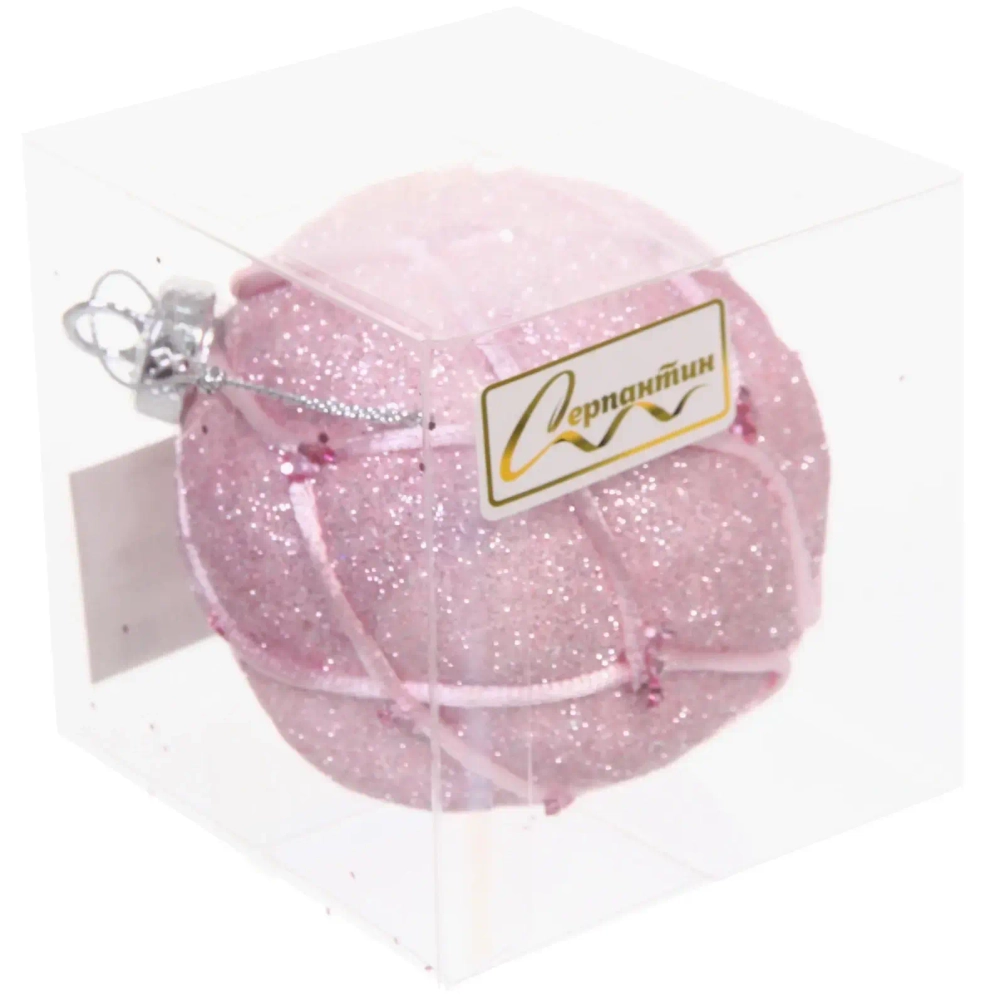 Новогодний шар «Нежные блики» 8 см, Розовое золото