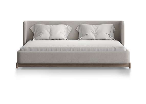 Кровать Basic спальное место 180*200 см (молочный, рогожка)