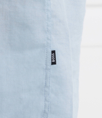 Льняная рубашка S-LIAM-ken BOSS BLACK - голубой(50515156)