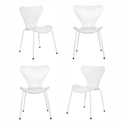 Комплект из 4-х стульев Bradex Home Seven Style белый с белыми ножками
