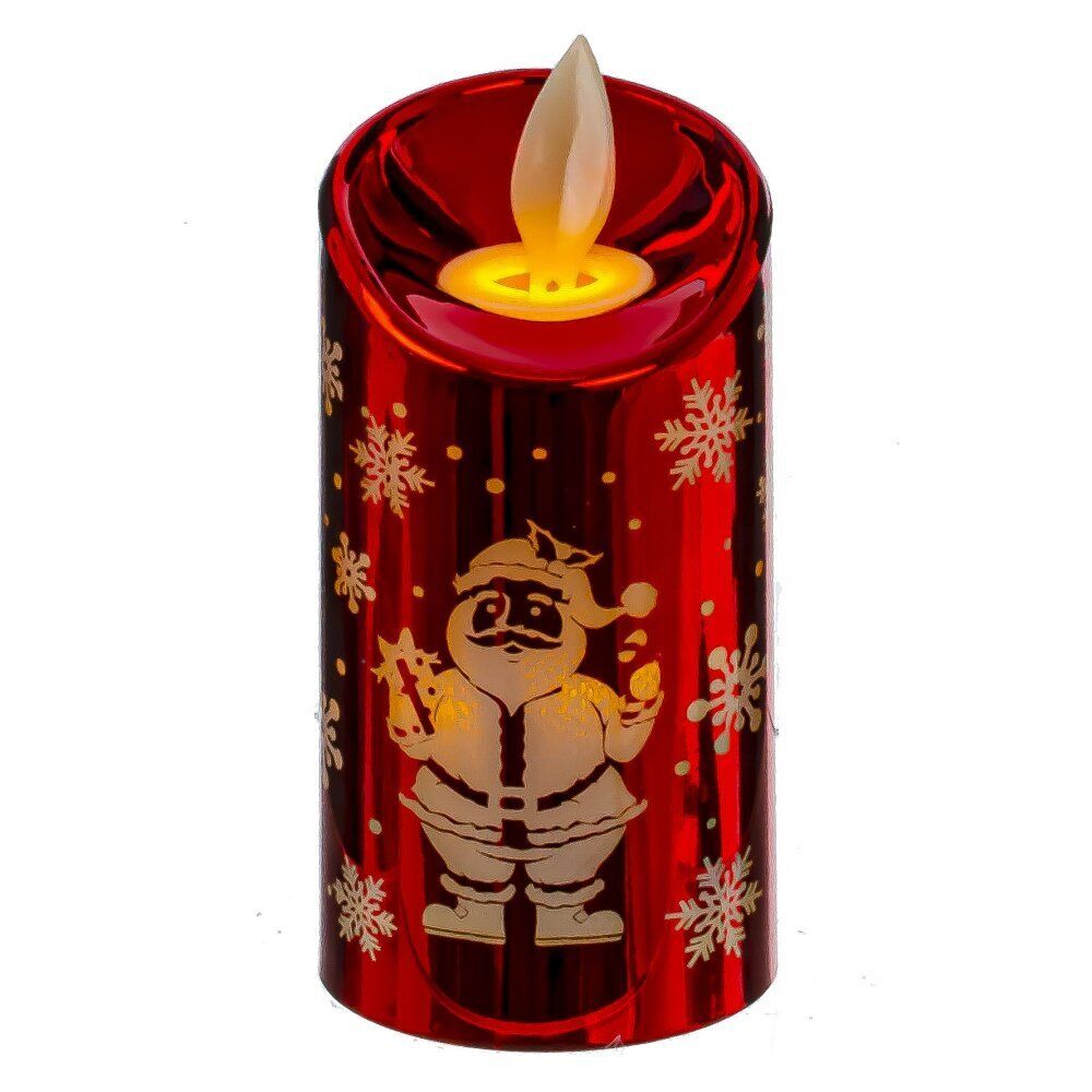 GAEM Изделие декор Свеча "Красный Дед Мороз" (подсвет, LR44 х3шт) L4,7 W4,7 H9 см, блок из 12шт