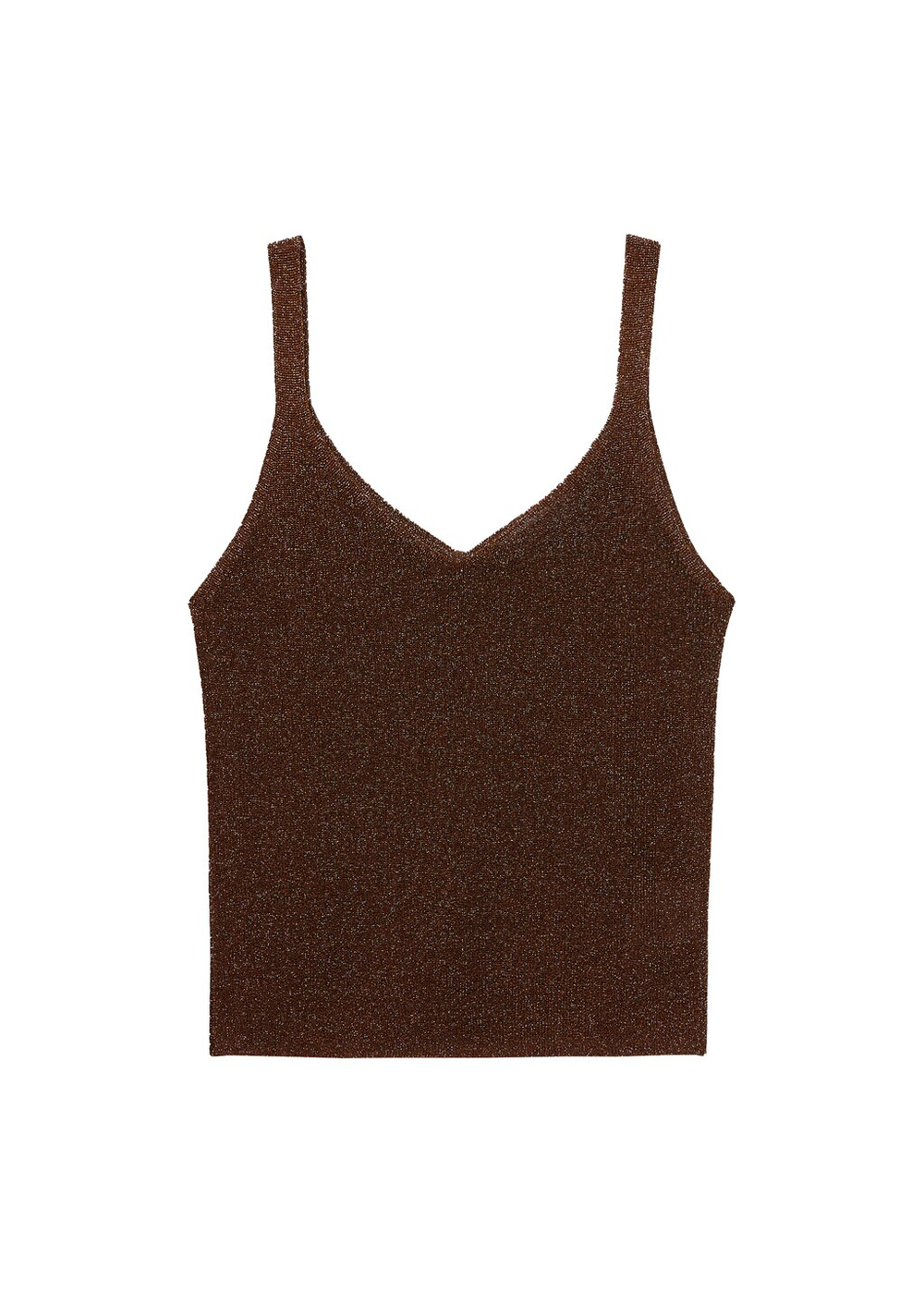 Трикотажный топ из люрекса с V-образным вырезом