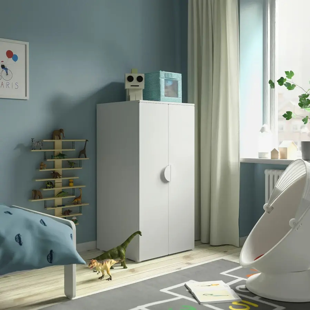 Шкаф детский - IKEA PLATSA/SMÅSTAD/SMASTAD, 60x57x123 см, белый, ИКЕА