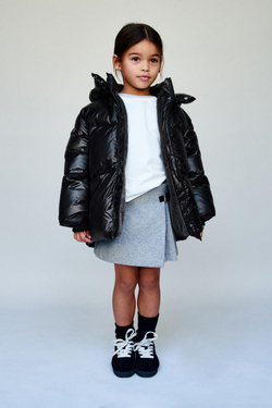 ZARA ПУХОВИК ИЗ ПЕРА И ПУХА WATER REPELLENT И WIND RESISTANT, ЧЕРНЫЙ