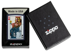 Зажигалка Zippo Queen Design с покрытием Navy Matte, латунь/сталь, синяя, матовая, 38x13x57 мм