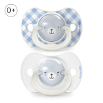 Набор пустышек Suavinex Night&Day Wild синий 0-6 мес, 2 шт