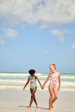 Купальник слитный для девочки Next E76-801, Розовый, Салатовый